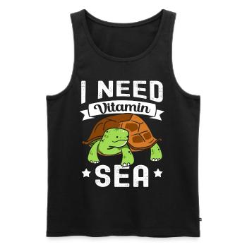 Turtle - Men's Premium Organic Tank Top - black - Front - Michal (187cm)