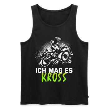 Motocross Tshirt For Men Women Enduro Supermoto - Men's Premium Organic Tank Top - black - Front - AI Model Male 178 light (178cm)