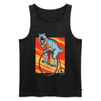 T-Rex Fahrrad Dinosaurier Hochrad Tyrannosaurus - Männer Premium Bio Tank Top - Schwarz - Vorne - AI Model Male 178 light (178cm)