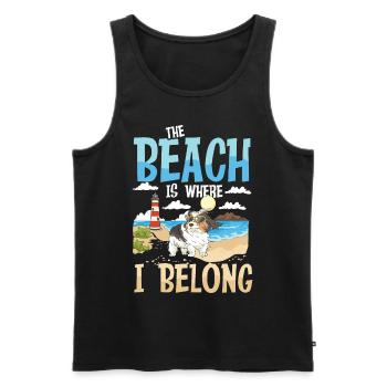 The Beach Is Where I Belong - Männer Premium Bio Tank Top - Schwarz - Vorne - Michal (187cm)