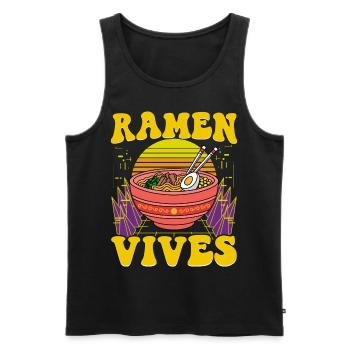 Ramen Vives - Männer Premium Bio Tank Top - Schwarz - Vorne - Michal (187cm)