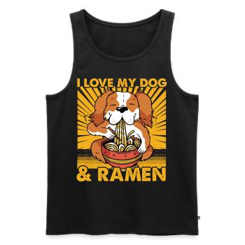 I love my Dog and Ramen - Men's Premium Organic Tank Top - black - Front - Michal (187cm)