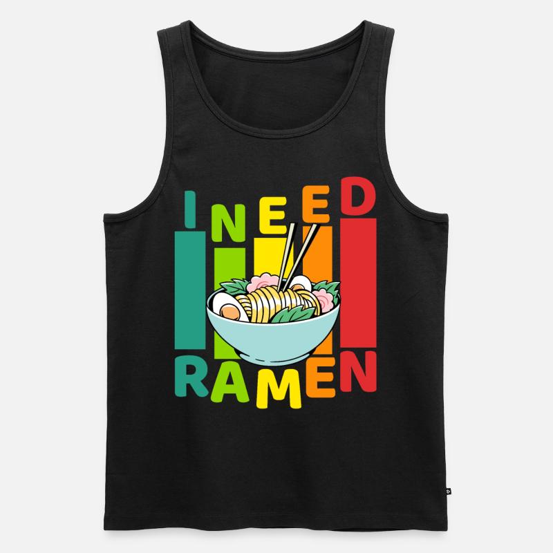 I need Ramen - Männer Premium Bio Tank Top - Schwarz
