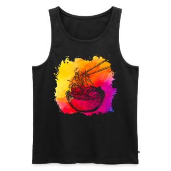 Ramen Retro - Men's Premium Organic Tank Top - black - Front - Michal (187cm)