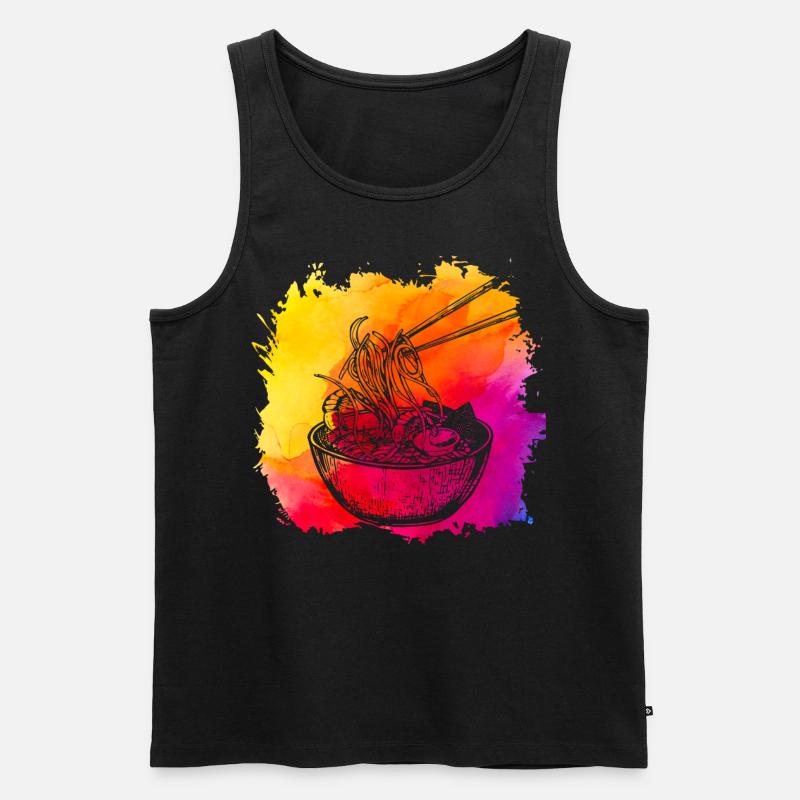 Ramen Retro - Männer Premium Bio Tank Top - Schwarz