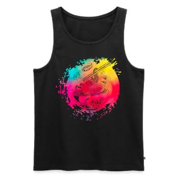 Ramen Retro - Men's Premium Organic Tank Top - black - Front - Michal (187cm)