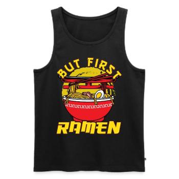 But first Ramen - Männer Premium Bio Tank Top - Schwarz - Vorne - Michal (187cm)
