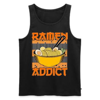 Accro aux ramen - Débardeur bio Premium Homme - noir - Devant - Michal (187cm)