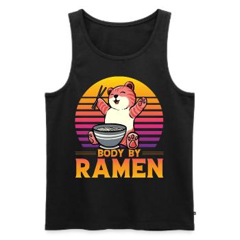 Body by Ramen - Men's Premium Organic Tank Top - black - Front - Michal (187cm)
