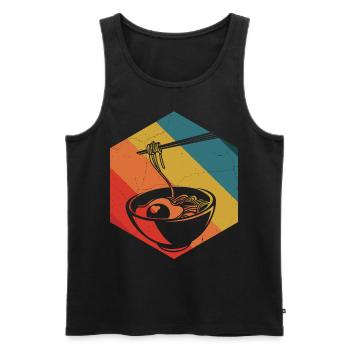 Ramen Retro - Men's Premium Organic Tank Top - black - Front - Michal (187cm)