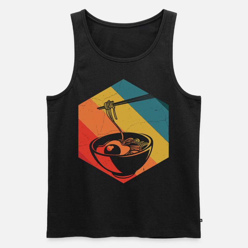 Ramen Retro - Männer Premium Bio Tank Top - Schwarz