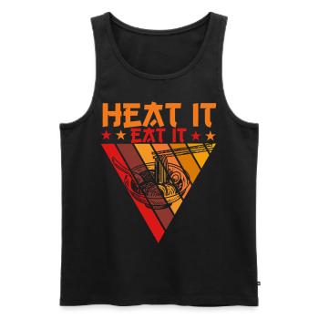 Heat it eat it Ramen - Männer Premium Bio Tank Top - Schwarz - Vorne - AI Model Male 178 light (178cm)