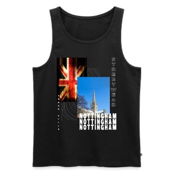 Nottingham England UK City Skyline Home Love - Men's Premium Organic Tank Top - black - Front - AI Model Male 178 light (178cm)