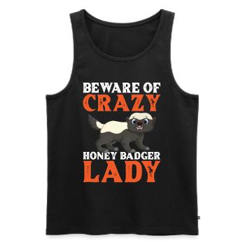 Funny honey badger - Men's Premium Organic Tank Top - black - Front - Michal (187cm)