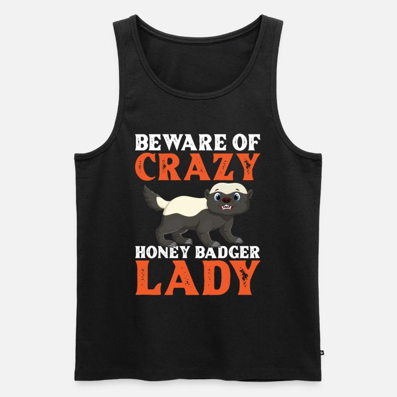 Lustiger Honigdachs - Männer Premium Bio Tank Top - Schwarz