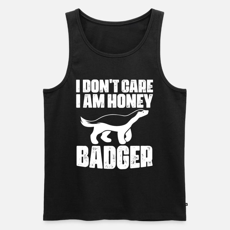 Lustiger Honigdachs - Männer Premium Bio Tank Top - Schwarz