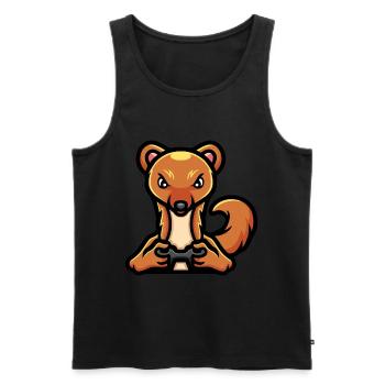 Lustiger Honigdachs Gamer Videospiel - Männer Premium Bio Tank Top - Schwarz - Vorne - Michal (187cm)
