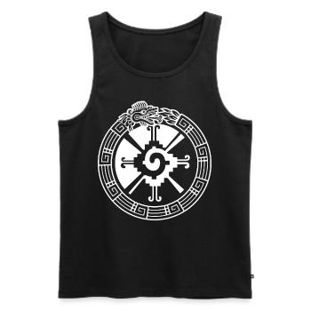 Quetzalcoatl Ouroboros Hunab Ku Ometeotl Azteke - Débardeur bio Premium Homme - noir - Devant - Michal (187cm)