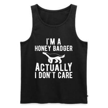 Funny honey badger - Men's Premium Organic Tank Top - black - Front - Michal (187cm)