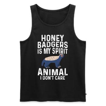 Funny honey badger - Men's Premium Organic Tank Top - black - Front - Michal (187cm)