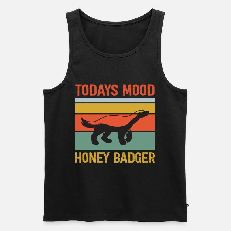 Lustiger Honigdachs - Männer Premium Bio Tank Top - Schwarz