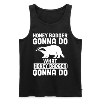 Funny honey badger - Men's Premium Organic Tank Top - black - Front - Michal (187cm)