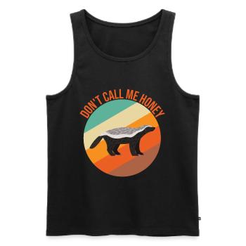 Lustiger Honigdachs - Männer Premium Bio Tank Top - Schwarz - Vorne - Michal (187cm)