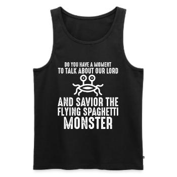 Fliegendes Spaghettimonster FSM - Männer Premium Bio Tank Top - Schwarz - Vorne - AI Model Male 178 light (178cm)