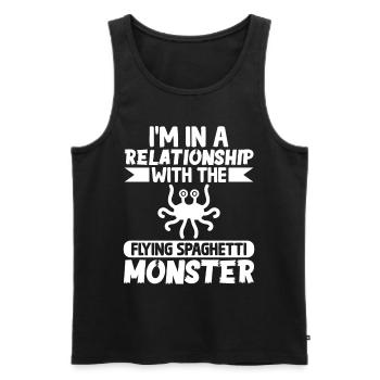 Flying Spaghetti Monster Pastafarianism - Men's Premium Organic Tank Top - black - Front - AI Model Male 178 light (178cm)