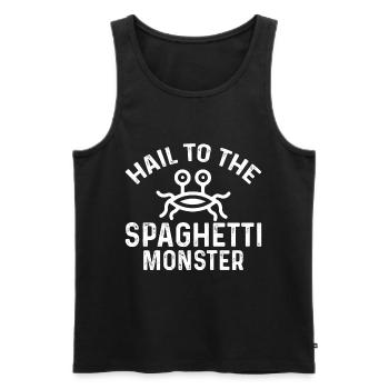 Fliegendes Spaghettimonster FSM - Männer Premium Bio Tank Top - Schwarz - Vorne - AI Model Male 178 light (178cm)
