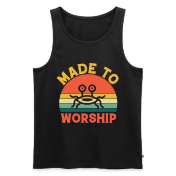 Flying Spaghetti Monster Pastafarianism FSM - Men's Premium Organic Tank Top - black - Front - AI Model Male 178 light (178cm)