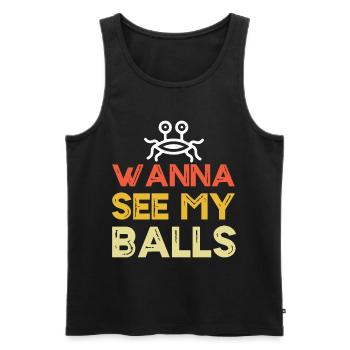 Flying Spaghetti Monster Pastafarianism - Men's Premium Organic Tank Top - black - Front - AI Model Male 178 light (178cm)