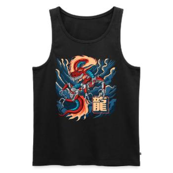 Cyborg Dragon Japanese Cyber-Punk Cyber-Aesthetic - Men's Premium Organic Tank Top - black - Front - AI Model Male 178 light (178cm)