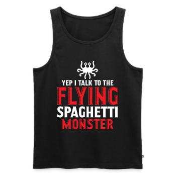 Fliegendes Spaghettimonster FSM - Männer Premium Bio Tank Top - Schwarz - Vorne - AI Model Male 178 light (178cm)