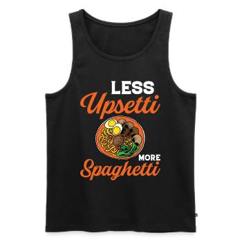 Funny spaghetti bowl meatballs - Men's Premium Organic Tank Top - black - Front - AI Model Male 178 light (178cm)
