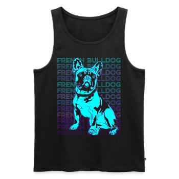 Français Bulldog Rétro - Débardeur bio Premium Homme - noir - Devant - Michal (187cm)