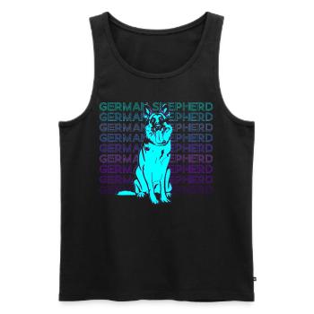 German Shepherd Retro - Men's Premium Organic Tank Top - black - Front - AI Model Male 178 light (178cm)
