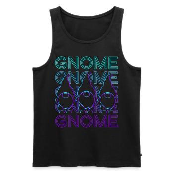 Gnome Elfe Nain Rétro - Débardeur bio Premium Homme - noir - Devant - Michal (187cm)