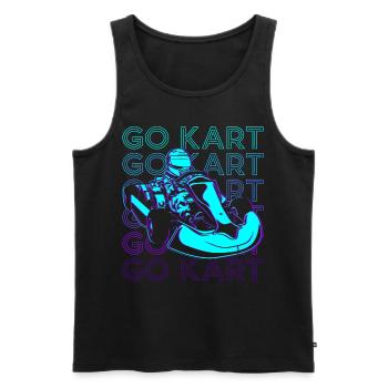 Go Kart Racing Go Kart Racer Rétro - Débardeur bio Premium Homme - noir - Devant - AI Model Male 178 light (178cm)