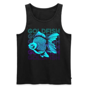 Goldfish Retro - Men's Premium Organic Tank Top - black - Front - Michal (187cm)