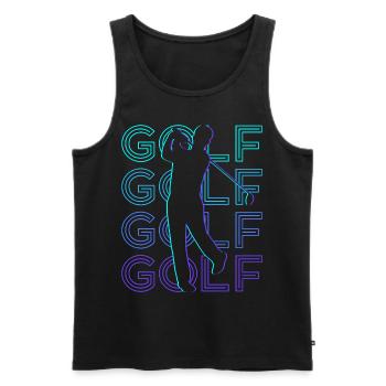 Golfspieler Golfer Golfspielen Retro - Männer Premium Bio Tank Top - Schwarz - Vorne - AI Model Male 178 light (178cm)