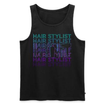 Friseur Friseurin Friseurin Retro - Männer Premium Bio Tank Top - Schwarz - Vorne - Michal (187cm)
