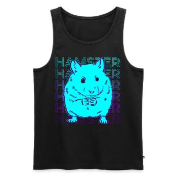 Hamster Retro - Männer Premium Bio Tank Top - Schwarz - Vorne - Michal (187cm)