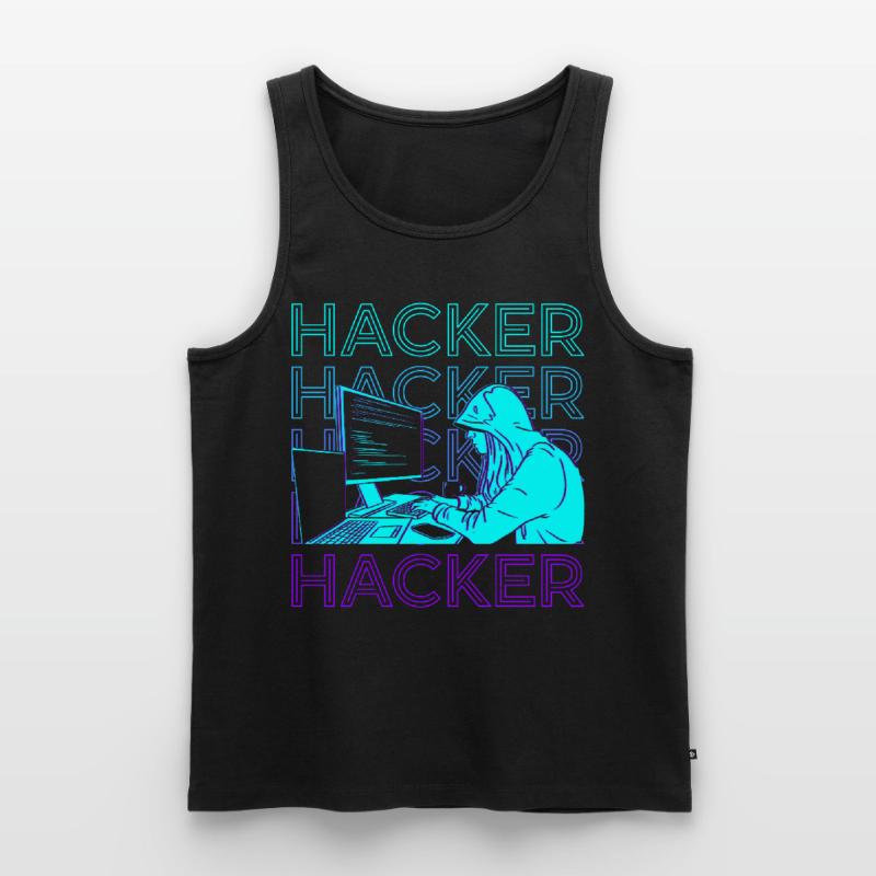 Hacker Hacking Hack Coding Programmierung Retro Männer Premium Bio Tank Top