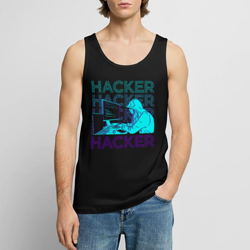 Hacker Hacking Hack Codage Programmation Rétro Débardeur bio Premium Homme