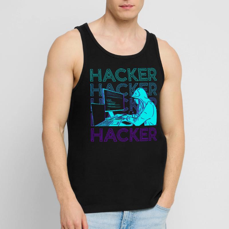 Hacker Hacking Hack Codage Programmation Rétro Débardeur bio Premium Homme
