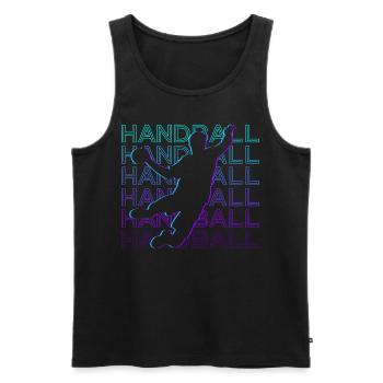 Joueur de handball Retro - Débardeur bio Premium Homme - noir - Devant - Michal (187cm)