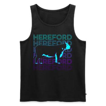 Hereford-Rinder Hereford-Kuh Farmer Retro - Männer Premium Bio Tank Top - Schwarz - Vorne - Michal (187cm)