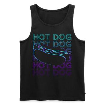 Hot Dog Rétro - Débardeur bio Premium Homme - noir - Devant - Michal (187cm)