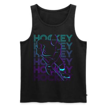 Joueur de hockey Hockey sur glace Rétro - Débardeur bio Premium Homme - noir - Devant - Michal (187cm)
